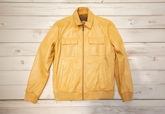 Mustard-Yellow-Leather Jacket - Front - resize