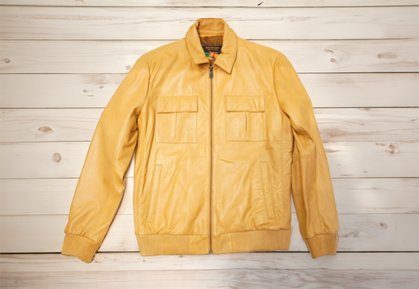 Mustard-Yellow-Leather Jacket - Front - resize