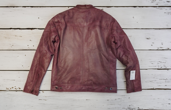 Red Brown Leather Jacket - Image 2