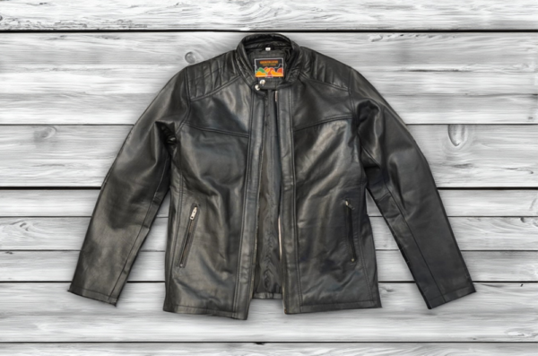 Black Leather Jacket With Pads